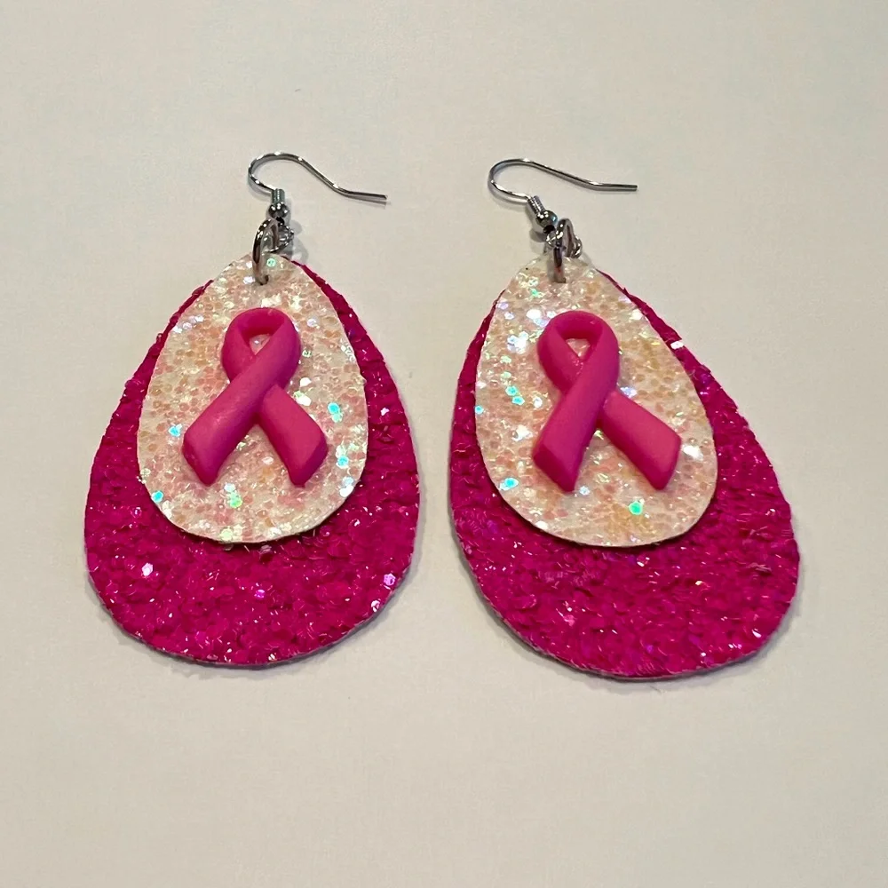 Breast Cancer Awareness earrings - Picture 4 of 7